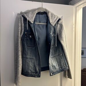 Denim Jacket with Gray Sleeves